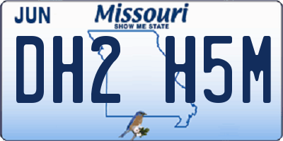 MO license plate DH2H5M