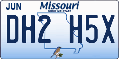 MO license plate DH2H5X