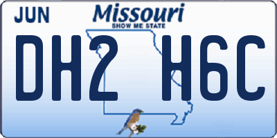 MO license plate DH2H6C