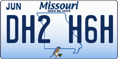 MO license plate DH2H6H
