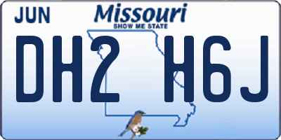 MO license plate DH2H6J