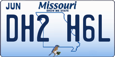 MO license plate DH2H6L