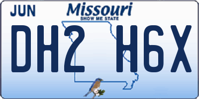 MO license plate DH2H6X