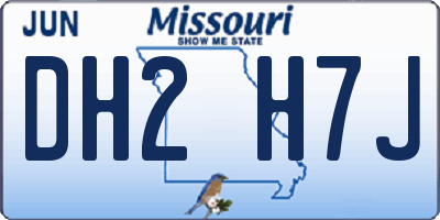 MO license plate DH2H7J