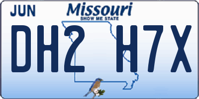 MO license plate DH2H7X