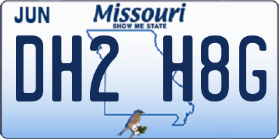MO license plate DH2H8G