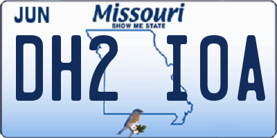 MO license plate DH2I0A