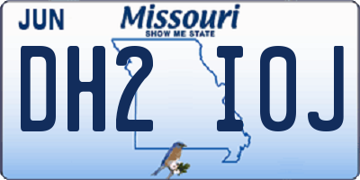 MO license plate DH2I0J