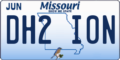 MO license plate DH2I0N