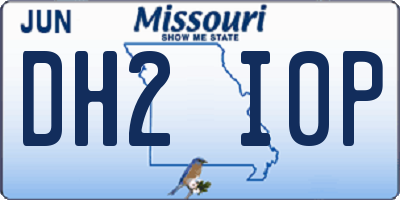 MO license plate DH2I0P