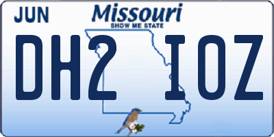 MO license plate DH2I0Z