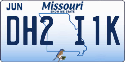 MO license plate DH2I1K