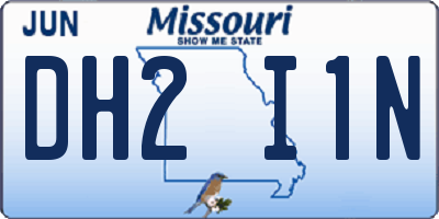 MO license plate DH2I1N