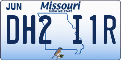 MO license plate DH2I1R