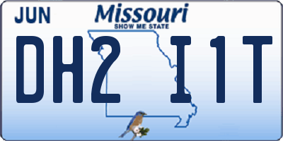 MO license plate DH2I1T