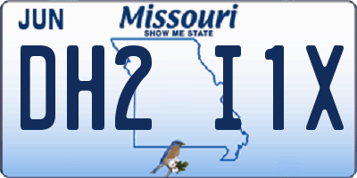 MO license plate DH2I1X
