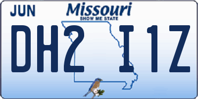MO license plate DH2I1Z