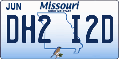 MO license plate DH2I2D