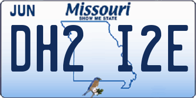 MO license plate DH2I2E
