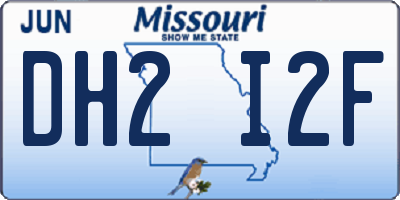 MO license plate DH2I2F