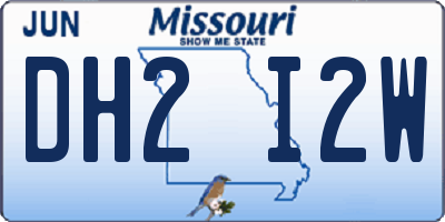 MO license plate DH2I2W