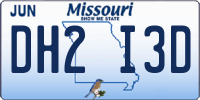 MO license plate DH2I3D