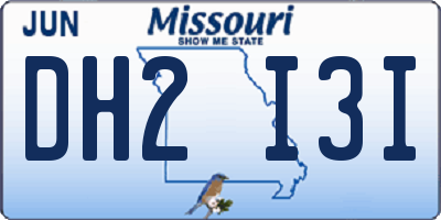 MO license plate DH2I3I