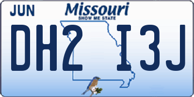 MO license plate DH2I3J