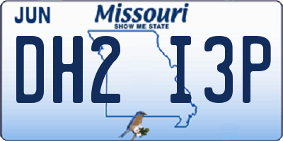MO license plate DH2I3P