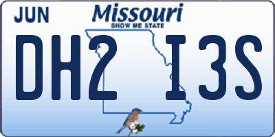 MO license plate DH2I3S