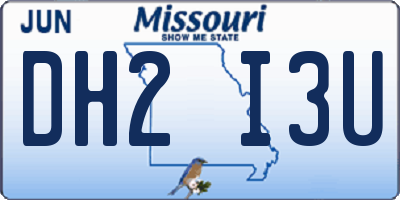 MO license plate DH2I3U