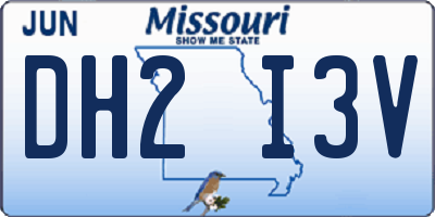 MO license plate DH2I3V