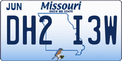 MO license plate DH2I3W