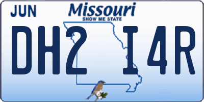 MO license plate DH2I4R