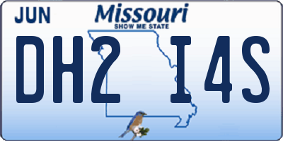 MO license plate DH2I4S