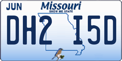 MO license plate DH2I5D