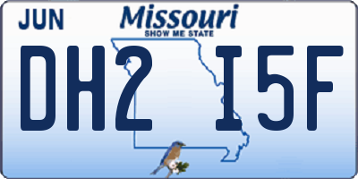 MO license plate DH2I5F