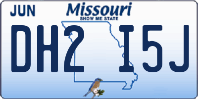 MO license plate DH2I5J