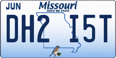 MO license plate DH2I5T