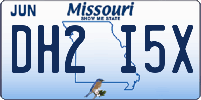 MO license plate DH2I5X