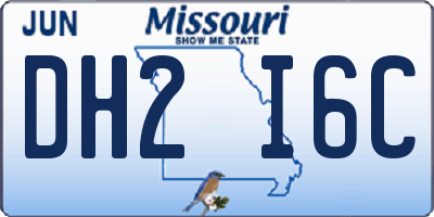 MO license plate DH2I6C