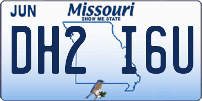 MO license plate DH2I6U