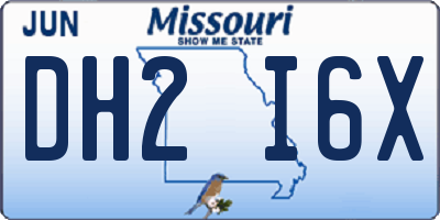MO license plate DH2I6X