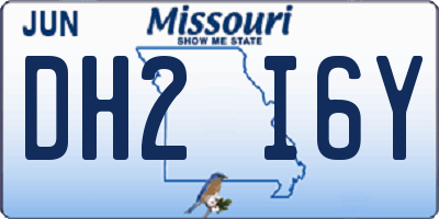 MO license plate DH2I6Y