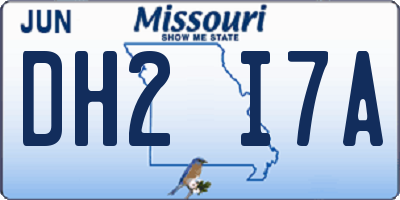 MO license plate DH2I7A