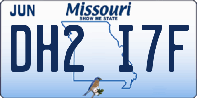 MO license plate DH2I7F