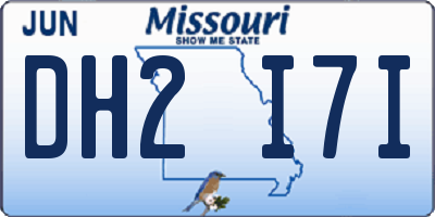 MO license plate DH2I7I