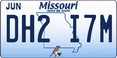 MO license plate DH2I7M