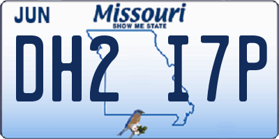 MO license plate DH2I7P
