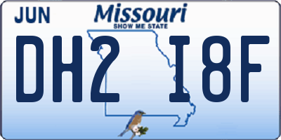 MO license plate DH2I8F
